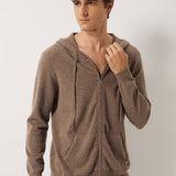 100% Cashmere Hoodies Knit Cardigan Sweater