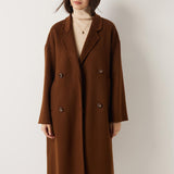 100% Merino Wool Double-Breasted Long Coat