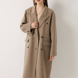 Double-Breasted 100% Merino Wool Long Coat