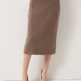 30% Cashmere and 70% Merino Wool High Waist Skirt