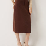 30% Cashmere and 70% Merino Wool High Waist Skirt
