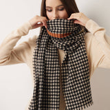 100% Merino Wool Houndstooth Large Shawls and Wraps