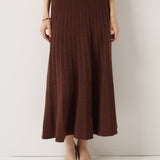 30% Cashmere and 70% Merino Wool Pleated Skirt