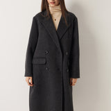 Double-Breasted 100% Merino Wool Long Coat