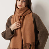 100% Merino Wool Scarf Solid Warm Ultra-Soft