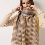 100% Merino Wool Houndstooth Large Shawls and Wraps