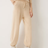 30% Cashmere,70% Merino Wool High Waist Sweatpants