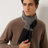 100% Cashmere Long Plaid Tassel Warm Knit Scarf