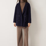 100% Merino Wool Double Breasted Short Coat