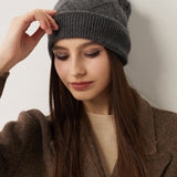100% Cashmere Unisex Winter Knit Beanie