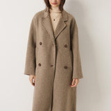 100% Merino Wool Double-Breasted Long Coat