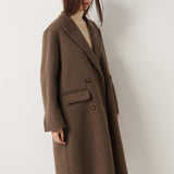 Double-Breasted 100% Merino Wool Long Coat