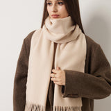 100% Merino Wool Scarf Solid Warm Ultra-Soft