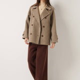 \100% Merino Wool Double Breasted Loose Coat