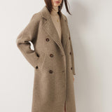 100% Merino Wool Fall Winter Long Pea Coat