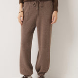30% Cashmere,70% Merino Wool High Waist Sweatpants