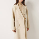 Double Breasted 100% Merino Wool Long Coat