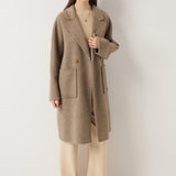 Double Breasted 100% Merino Wool Long Coat