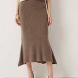 30% Cashmere 70% Merino Wool Knit Fishtail Skirt