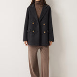 100% Merino Wool Double Breasted Pea Coat