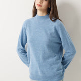 30% Cashmere 70% Merino Wool Seamless Mock Neck Sweater