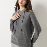 Maglione con cappuccio 30% cashmere 70% lana merino