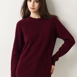 Pull à col rond sans couture 100 % laine mérinos