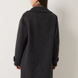 Double-Breasted 100% Merino Wool Mid Pea Coat