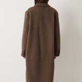 Double-Breasted 100% Merino Wool Long Coat