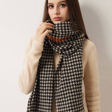100% Merino Wool Houndstooth Large Shawls and Wraps