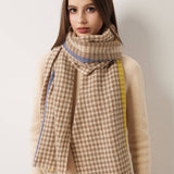 100% Merino Wool Houndstooth Large Shawls and Wraps