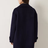 Double-Breasted 100% Merino Wool Mid Pea Coat