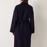 100% Merino Wool Double-Breasted Long Coat