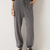 30% Cashmere,70% Merino Wool High Waist Sweatpants