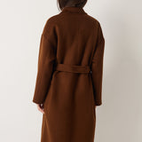 100% Merino Wool Double-Breasted Long Coat