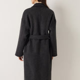 100% Merino Wool Double-Breasted Long Coat