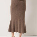 30% Cashmere 70% Merino Wool Knit Fishtail Skirt