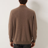 100% Cashmere Mock Neck Seamless Knit Sweater