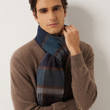 100% Cashmere Long Plaid Tassel Warm Knit Scarf