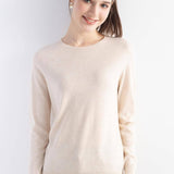 Women's Merino Wool Sweater 2025 Fall Winter Crew Neck Long Sleeve First-Line Ready to Wear Seamless Knit Sweater