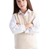 Boys & Girls 100% Merino Wool V-Neck Sleeveless Knit Sweater Vest