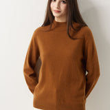 30% Cashmere 70% Merino Wool Seamless Mock Neck Sweater