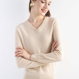 Chanyarn 100% Pure Cashmere Women's Sweater V-Neck Long Sleeve 2025 Fall Winter Warm Soft Knit Pullover