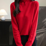 Chanyarn Women's100％メリノウールシームレスセータータートルネックファーストライン長いスリーブニットプルオーバートップを着用する準備ができています
