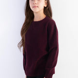 Girls 100% Merino Wool Sweater Fall Winter First-Line Ready to Wear Crewneck Long Sleeve Seamless Knit Sweater