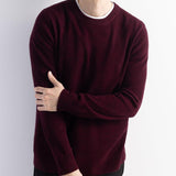 Men's 100% Merino Wool Sweater 2025 Fall Winter First-Line Ready to Wear Crew Neck Long Sleeve Seamless Knit Sweater