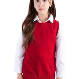 Girls' 100% Merino Wool Cable Knit Crewneck Vest