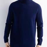 Herren 100% Merino Wollpullover 2025 Herbst Winter Erste Linie Ready to Tragen hoher Nacken Langarmern nahtloser Strickpullover