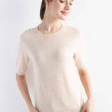 Women's Merino Wool Sweater 2025 Fall Winter Crew Neck Short Sleeve First-Line Ready to Wear Seamless Knit Sweater