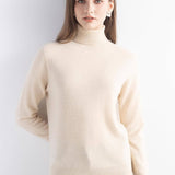 Women's 100% Pure Cashmere Sweater Turtleneck Long Sleeve Warm Soft 2025 Fall Winter Knit Pullover